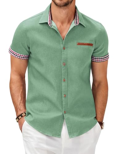 Chemise d'été décontractée pour homme COOFANDY vert céladon 3XL
