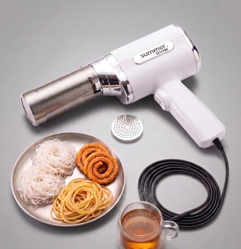 Image of Summer Snow Electric Idiyappam & Snack Maker - Corded Power- No Battery - 9-in-1 Churros, String Hopper, Murukk, Sev, Farsan & Pasta Press, Potato Ricer