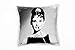 Paul Sinus Art Vintage Audrey Hepburn Coussin décoratif pour canapé ou canapé Gris 40 x 40 cm Décoration pour Sentiment de Bien-être Fabriqué en Allemagne, Microfibre, Gris, Bezug Ohne Füllung