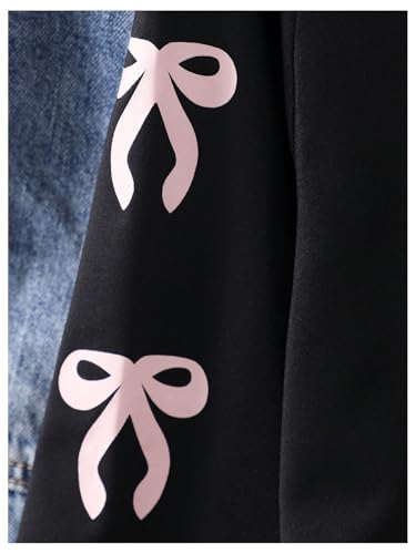 Girl's Long Sleeve Graphic Tees Shirt Y2K Bowknot Print Crew Neck Jersey Tops4