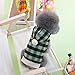 lamphle Eye-catching Dog Sweater Plaid Dog Hoodie Sweater Winter Pet Sweater with Hood for Small Dogs Cats Pet Cotton Coat Green XL