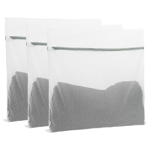 Guozcaray 3 Pcs 60 * 60 large laundry bag, laundry storage, washing machine bag with zipper mesh, travel storage and sorting bag for Clothes,Fitted sheets,Sweater, Shoes