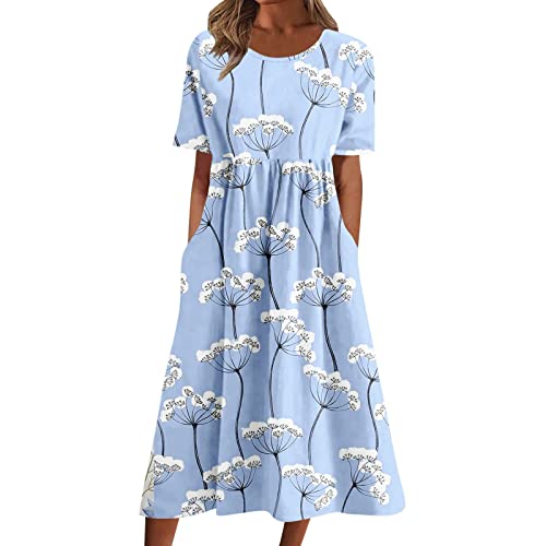 NNGOTD Robe D'été Femme Courte Longue Robe Cotton en Line Blanche Col en V Ete Pas Cher Grande Taille Robe Rétro Maxi Robe Lâche Couleur Unie Bohème Ete...