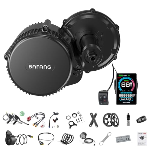 BAFANG 250W Mittelmotor E-Bike Umbausatz mit VD618 E-Bike Display, CAN Version 8fun Elektrofahrrad Kit für Mountainbike mit BB68-73mm