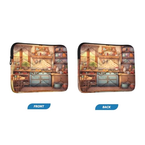 Funda para portátil de 13-14 pulgadas con diseño Cartoon House miniatura 2