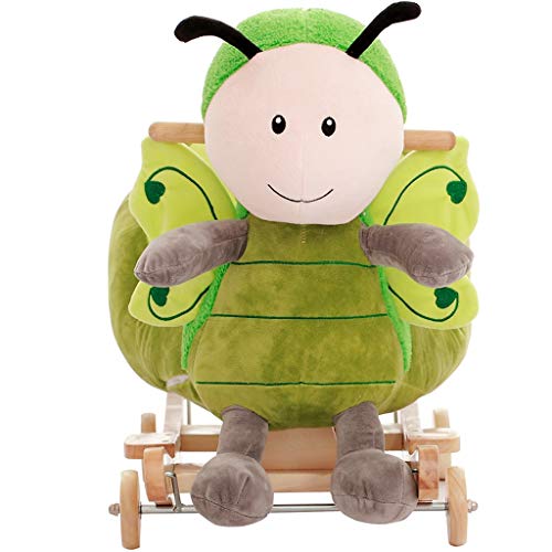 Schaukelpferd Schaukeltier Kinder Stuhl Baby Trojan Spielzeug Geschenk Massivholz Niedlichen Cartoon Holz Musik Shake… – Bild 3