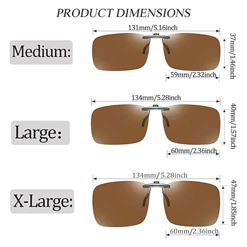 Image of Polarized Clip-on Sunglasses Anti Glare UV400 Non-flip Clip-on Sunglasses over Prescription Glasses for Men Women