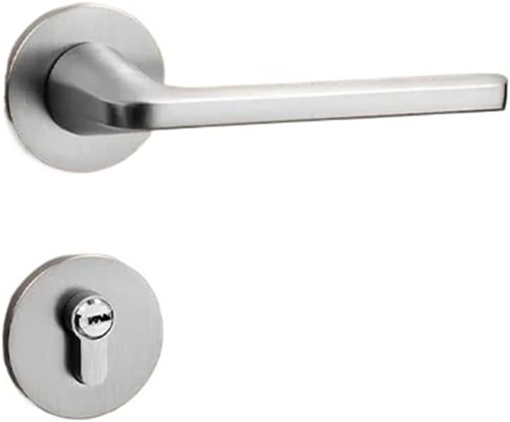 Brushed Indoor Door Lock Door Handle Wooden Door Universal Silent Handle Lock 1Pcs(Style E)