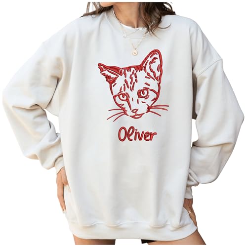 NAZENTI Personalized Dog Mom Embroidered Sweatshirt, Dog Mom Sweatshirt, Pet Loss Gifts, Dog Dad Shirt, Gifts For Pet Lovers