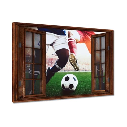 Toile imprimée joueurs de football 120x80 cm pour chambre ado et salon