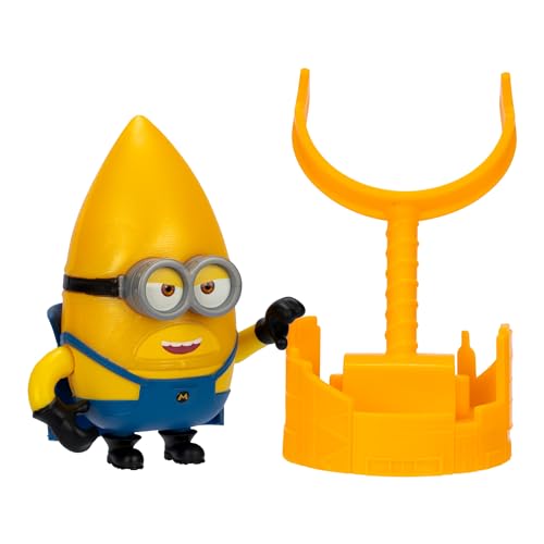 MINIONS Mi villano favorito 4: Mega Gus de lanzamiento tormentoso – Figura de acción con el lanzador Gus choca en la escena. Colecciona todas las 5 megas funciones y accesorios diferentes
