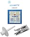 Produktbild SCHMETZ NADELN Combi-Box + Garnstift Garnrollenhalter einfach auf den Spuler stecken + Overlockfuß Nähfuß für Singer Tradition Nähmaschine