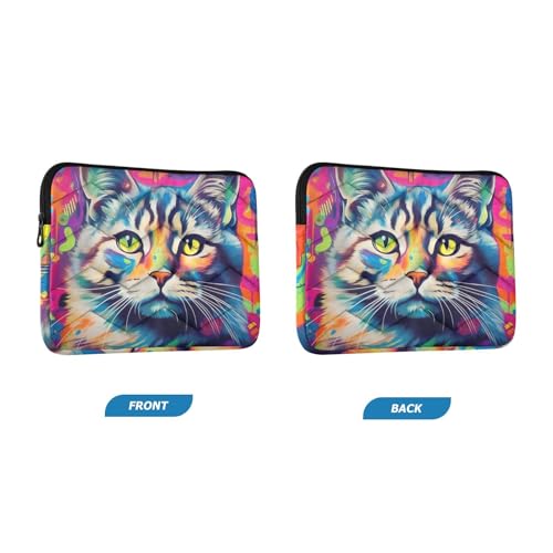 Funda para laptop 13-14 pulgadas impermeable con diseño gato miniatura 2