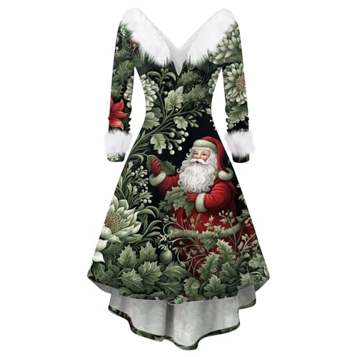 SCBFDI Weihnachtskleid Damen Sexy Weihnachtskleid 50Er Jahre Kleider Damen Weihnachtskleid Mädchen 140 Crossdresser Kleid 1983 Geburtstag Geschenk...