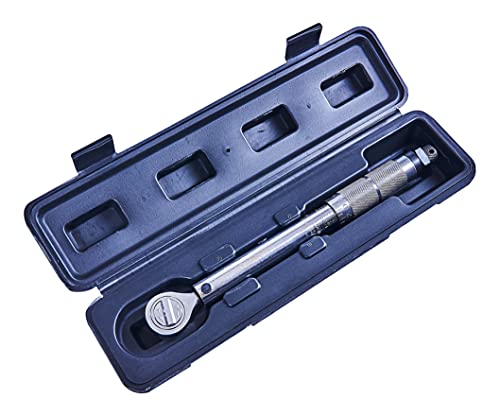 Image of Amtech 3/8" Torque Wrench, Chrome Plated Steel with 19-110 Nm Range, 41-Tooth Ratchet & Locking Screw, Reversible Drive with Storage Case for Automotive & DIY Precision Work