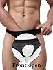 ohyeahlady String Ouvert Homme Chic Slip Soie Glacée sans Couture Chic Tanga Soie Tenue Homme Hot Club Libertin Sissy sous Vetement Lingerie et Vêtements Jockstrap Suspensoir(Noir,L) #1
