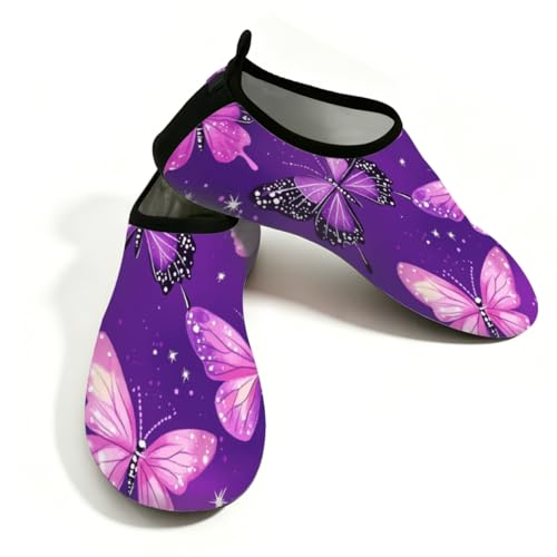 Zapatos deportivos acuáticos para playa y senderismo costero con diseño morado
