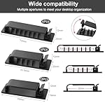 Cable Management Clips, 20Pcs Cord Organizers Wire Clips Cord Holder for TV PC Ethernet Cable Desk Home Office (Black) - Image 2