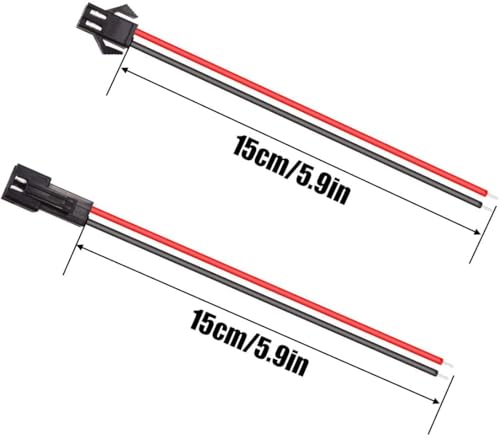 Image of 5 PAIRS 22 AWG JST SM 2 Pin Plug Male and Female Connector Adapter Electrical Cable Wire for LED Light