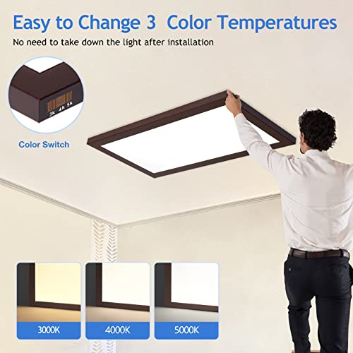Pelogona 1X2 Led Flat Panel Light, Rectangular Flush Mount Ceiling Light, Dimmable & 3K 4K 5K Selectable, 22W Bright, Oil Rubbed Bronze, Etl, 2 Pack #TOP1