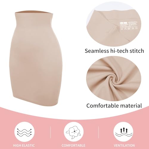 Image of JOYSHAPER Shapewear Dress Slip for Under Dresses Half Slip Tummy Control Slimming Silky Slip Body Shaper
