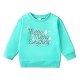 Toddler Boys Girls Christmas Long Sleeve Letter Prints Pullover T Shirt Sweatshirt Tops 2ne1 Hoodie (Blue, 2-3 Years)