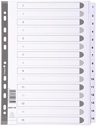 Exacompta - Ref MWD1-12Z - Mylar Printed Indices - For Use WithA4
