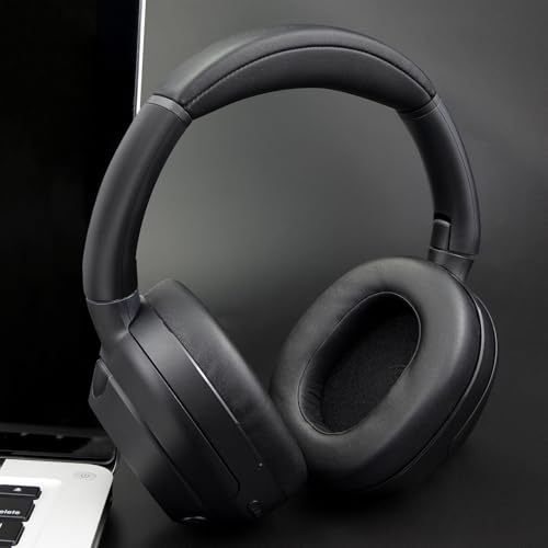 Image of SOULWIT Protein Leather Replacement Earpads for Sony ULT WEAR /WH-ULT900N (WHULT900N) Over-Ear Noise Canceling Headphones, Ear Pads Cushions with Noise Isolation Foam - ULT WEAR PL Black