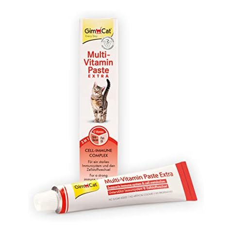 GimCat Multi-Vitamin Paste Extra - Katzensnack mit Fischöl für ein starkes Immunsystem und den Zellstoffwechsel - 1 Tube (1 x 200 g) Cover