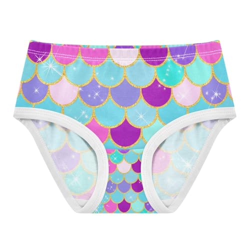 Colorful Mermaid Scales Turquoise Toddler Girls's Underwear 2T 202c1232