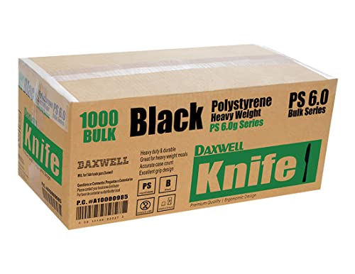 Daxwell Plastic Knives, Heavyweight Polystyrene (PS), Black, A10000985 (Case of 1,000)