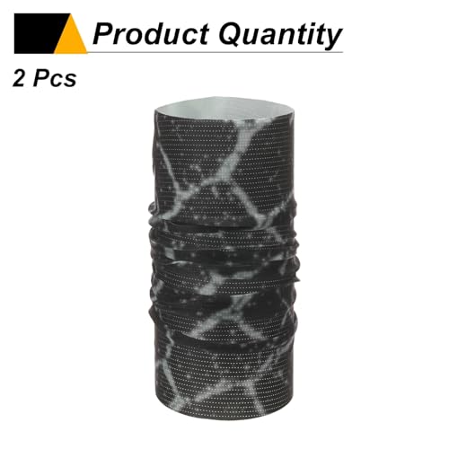 HARFINGTON 2pcs Summer Cooling Neck Gaiter Sun Protection Face Mask Fishing Neck Gaiter Unisex Sunscreen Breathable Bandana for Hiking Outdoor Sports, Black/White3