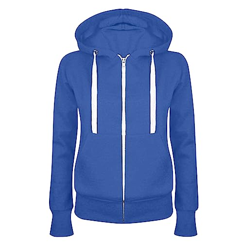 SHOPESSA Zip Up Hoodie Women Long Sleeve Casual Loose Outwear Lightweight Full Zipper Hooded Jacket Sweatshirt
