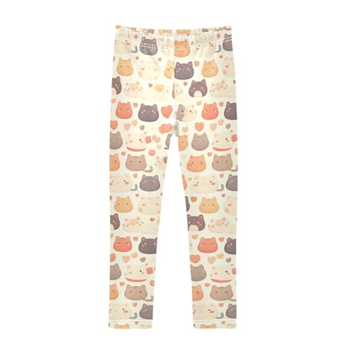 KLL Cute Cats Toddler Girls' Athletic Leggings Fashion Full Length Lounge Pants Sports