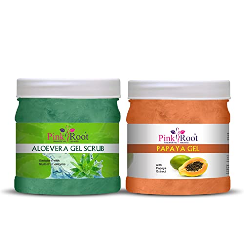 Image of Pink Root Aloe Vera Gel Scrub 500gm with Papaya Gel 500gm
