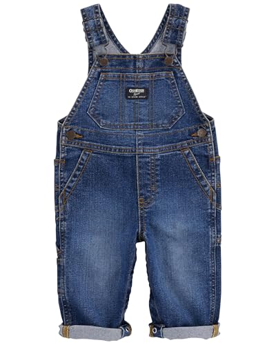 Oshkosh B'Gosh Boys World's Best Overalls, Railroad Ozone Wash, 12M