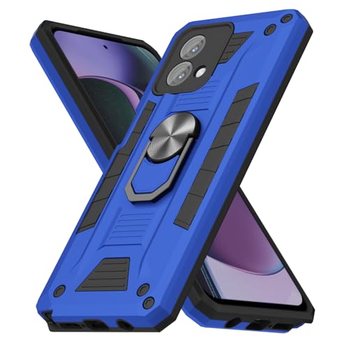 Oakxco for Motorola Moto G Stylus 5G 2023 Case with Magnetic Ring Stand Holder, Rugged Military-Grade Camera Protection Phone Case with Kickstand, Heavy Duty Hard Shell Cover for Men Women, Royal Blue