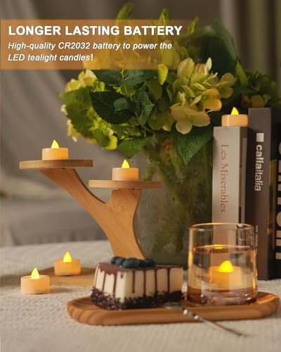 Image of FLYNGO 24 Pcs LED Tea Light Candles, Flameless, Smokeless Acrylic Diyas for Navratri Decoration, Home Decor, Diwali, Deepawali, Festival Gifting