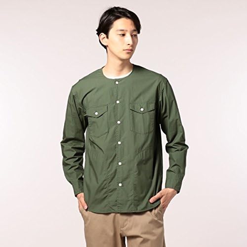 Amazon フレディ グロスター メンズ Fredy Gloster ノーカラーシャツ オリーブ M シャツ 通販