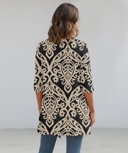 Image of YSYOKOW Lightweight Cardigans for Women 3 /4 Sleeve Long Open Front | Cardigan sweaters for women lightweight, summer cardigans for women lightweight, long cardigans for women trendy, dressy