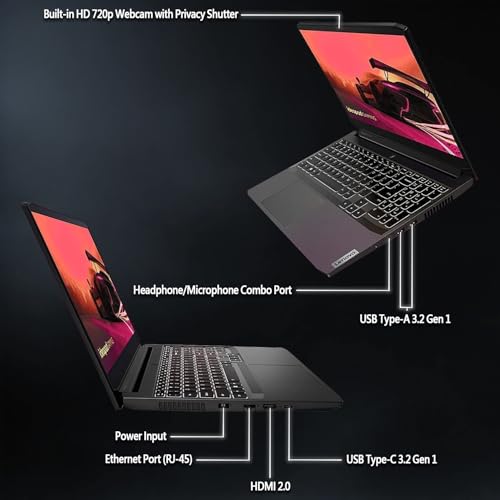 Image of Lenovo 15.6 inch IdeaPad Gaming 3 Laptop, GeForce RTX 2050, 32GB RAM, 1TB PCIe, 15.6 inch FHD 144Hz IPS Display, AMD Ryzen 5 5500H, Backlit Keyboard, Ethernet RJ-45, Windows 11 Pro, WOWPC Recovery USB