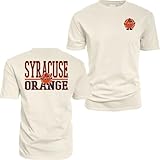 Syracuse Orange NCAA Officially Licensed T-Shirt Ringspun Front/Back Mascot Ivory, Small