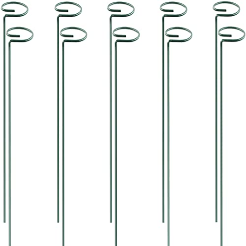HiGift 10 Pack 24 inch Plant Stakes and Supports, Metal Flower Stakes for Potted Plant Indoor, Garden Stakes for Tall Plant Single Stem Flowers Amaryllis Tomatoes Peony Lily Rose (61 cm Long) by HiGift - Used condition - US$16.30