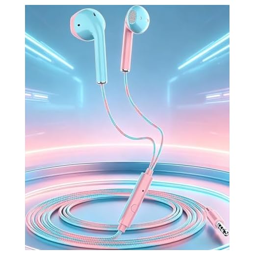 Wired Earbuds in-Ear Headphones, Earphones with Microphone, Noise Isolation Corded for 3.5mm Jack Ear Buds for iPhone, Samsung, Laptop