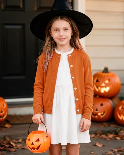 Image of Girls Cardigan Sweater School Uniforms Toddler Long Sleeve Button Knit Solid Sweaters Tops