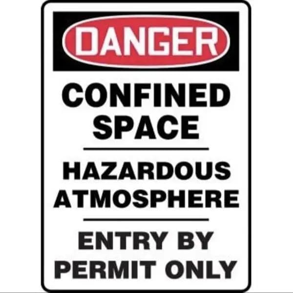 OSHA DANGER SAFETY SIGN CONFINED, Mfr: MCSP016VA-A
