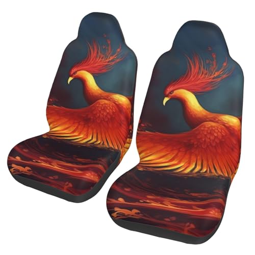 Housse de siège de voiture orange et rouge : lot de 2 protections de siège avant universelles