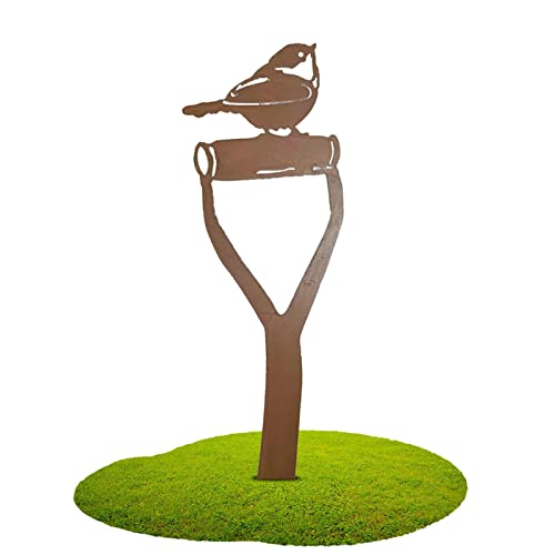 Xistuoz Rusty Bird - Estaca de hierro vintage para pájaros | Estacas decorativas de jardín realistas para patios, parques, parque infantil, terraza