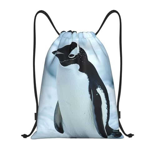Penguin print Drawstring Bag Sack Gym Bag Ditty Bag for Gym Traveling, Hiking, Yoga, Shopping for Adult