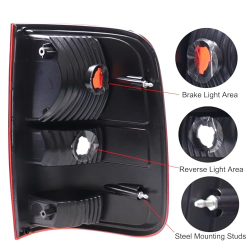 Image of Tail Light Assembly Compatible with Ford F-150 F150 2004 2005 2006 2007 2008 Driver and Passenger Side Rear Brake Light Housing Replace FO2800182, FO2801182, 5L3Z-13405-CA, 5L3Z-13404-CA